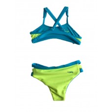 SUNKINI SPEEDO DOUBLE FACE NEON JUNIOR - AMARELO SPIRIT SKYBLUE